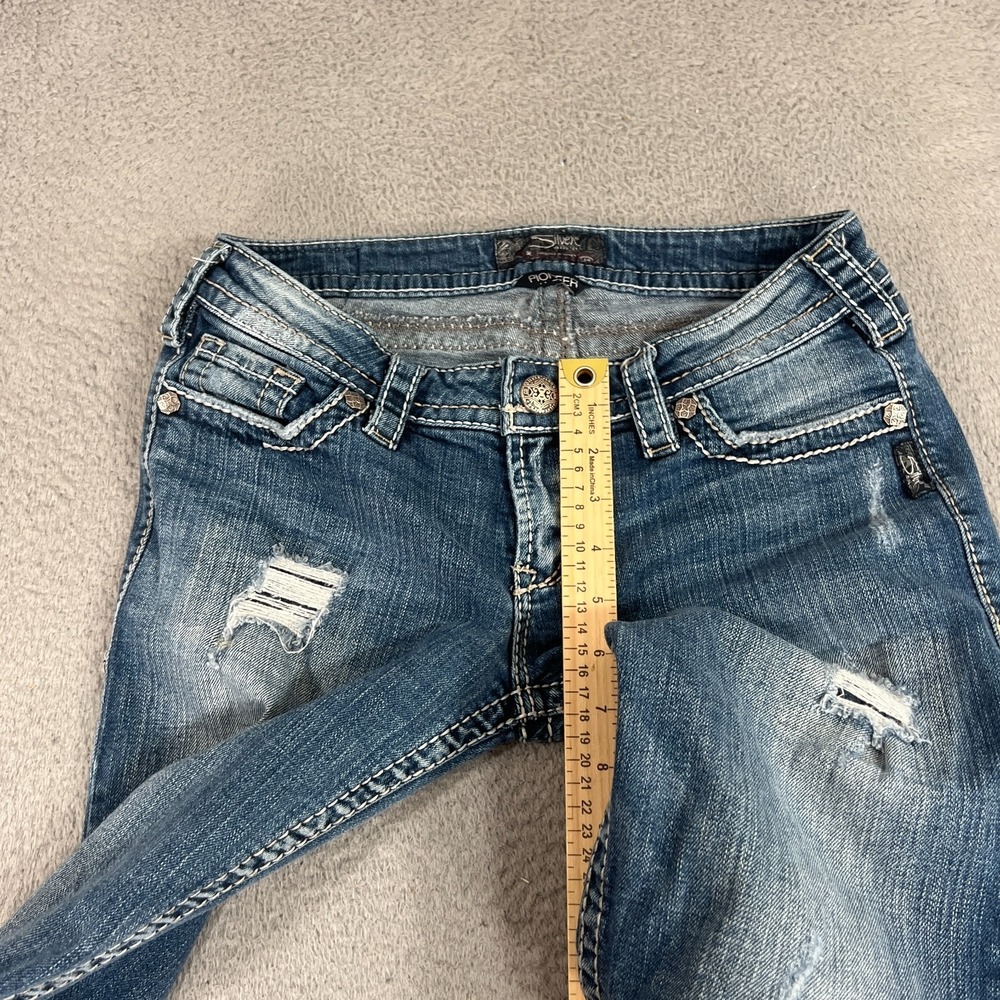 Silver Co. Pioneer Bootcut Jeans Womens 31x30" tag28x31 Flap Pocket Distressed - Picture 4 of 14